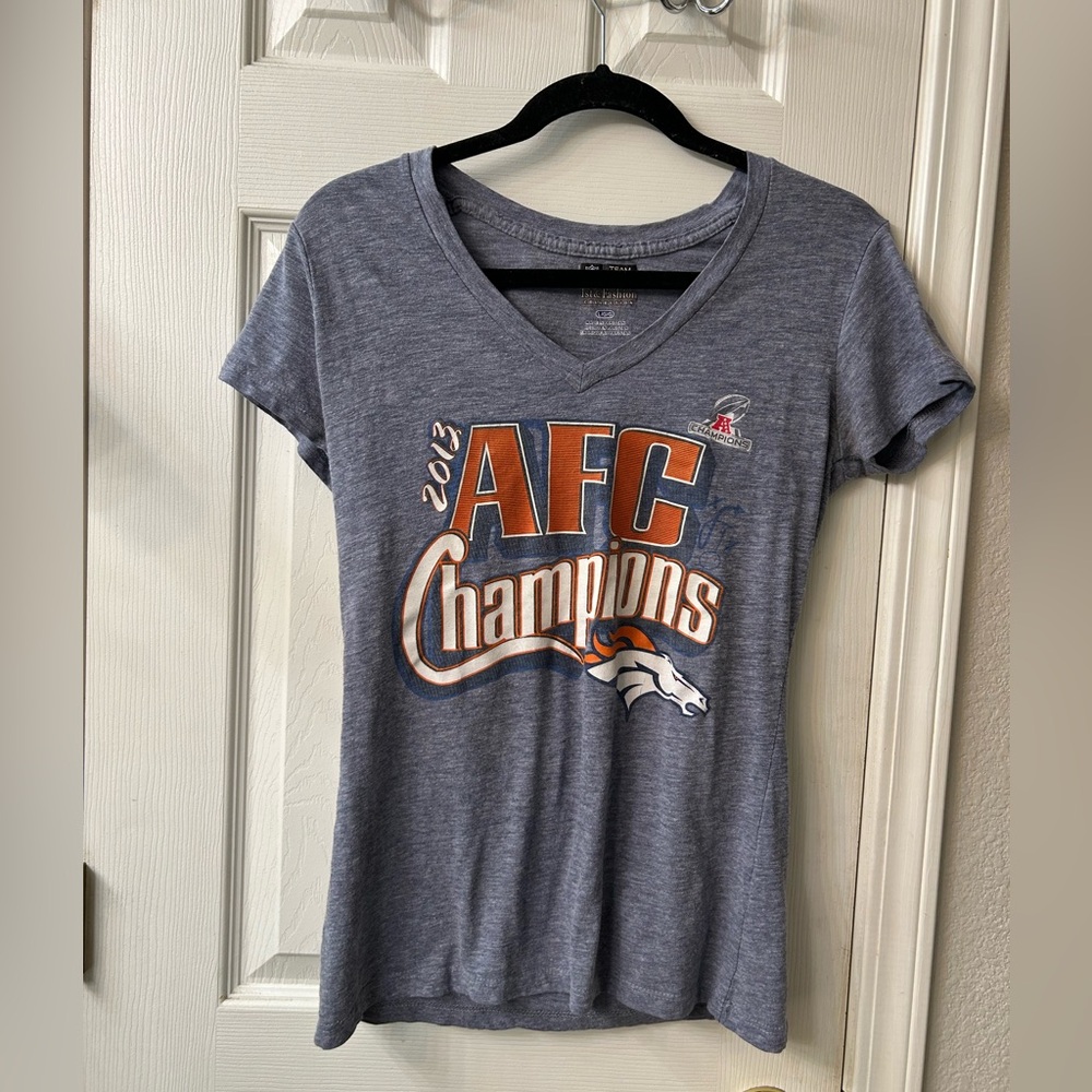 Denver Broncos 2013 AFC Champions Blue Heather Women’s T-Shirt Size Large